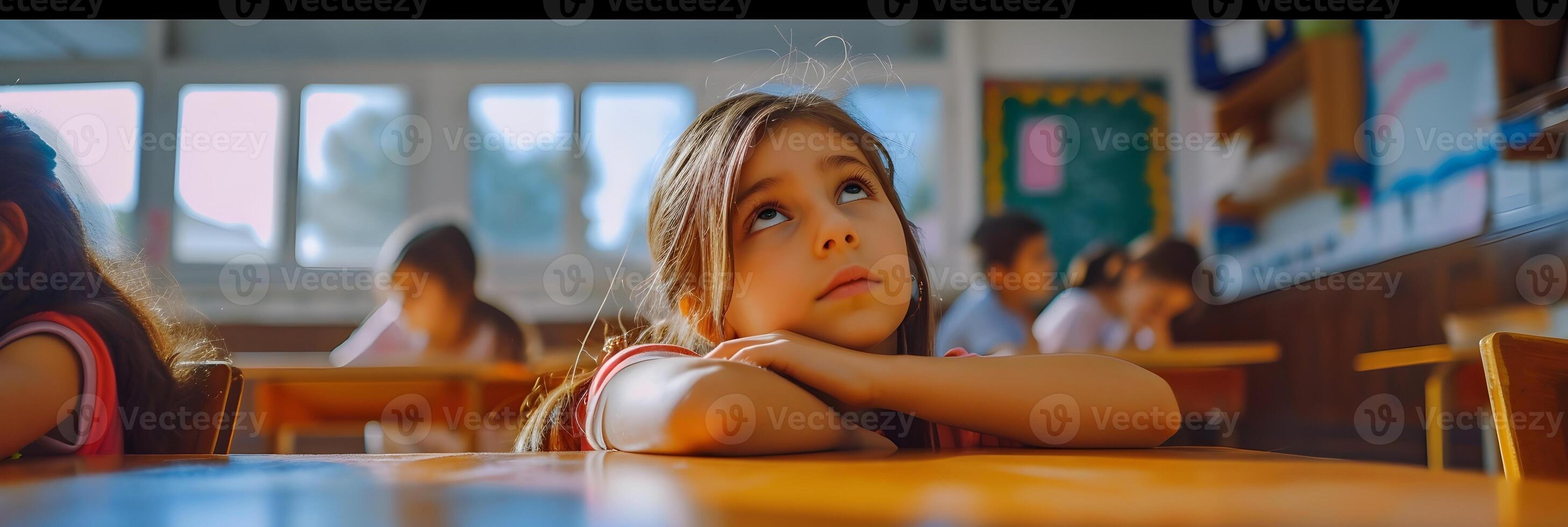 ai gerado costas para escola, Sala de aula labuta, fundo imagem, generativo ai foto