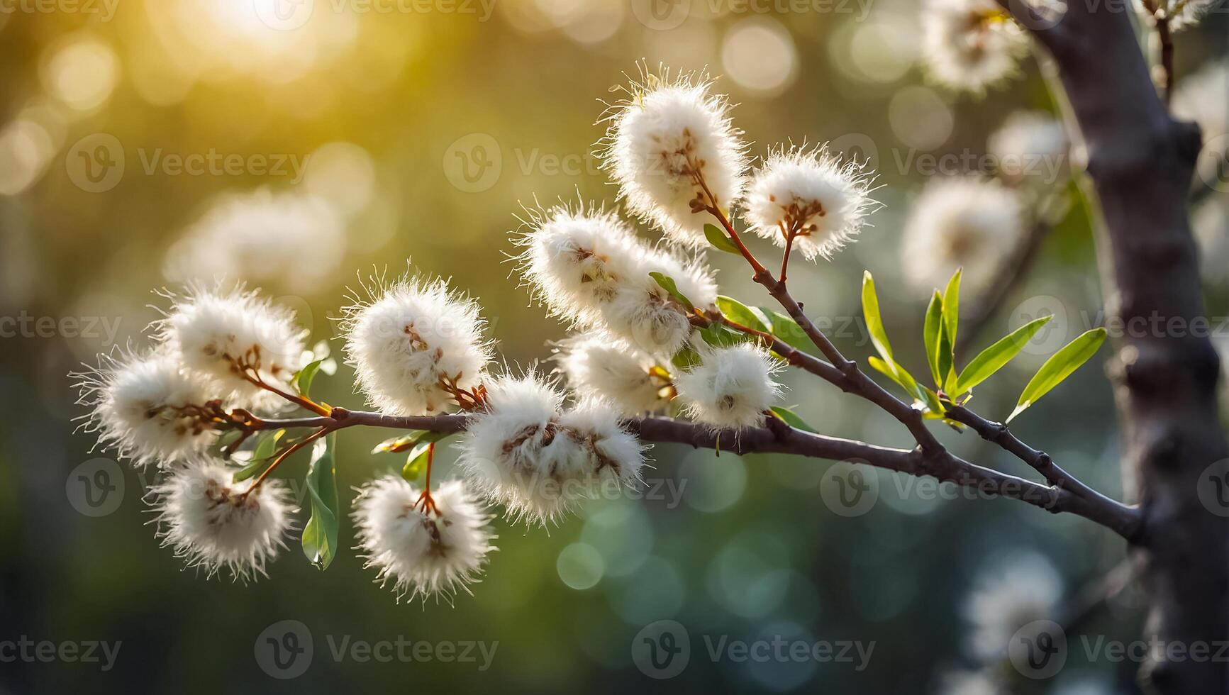 ai gerado fofo salgueiro ramo dentro natureza foto