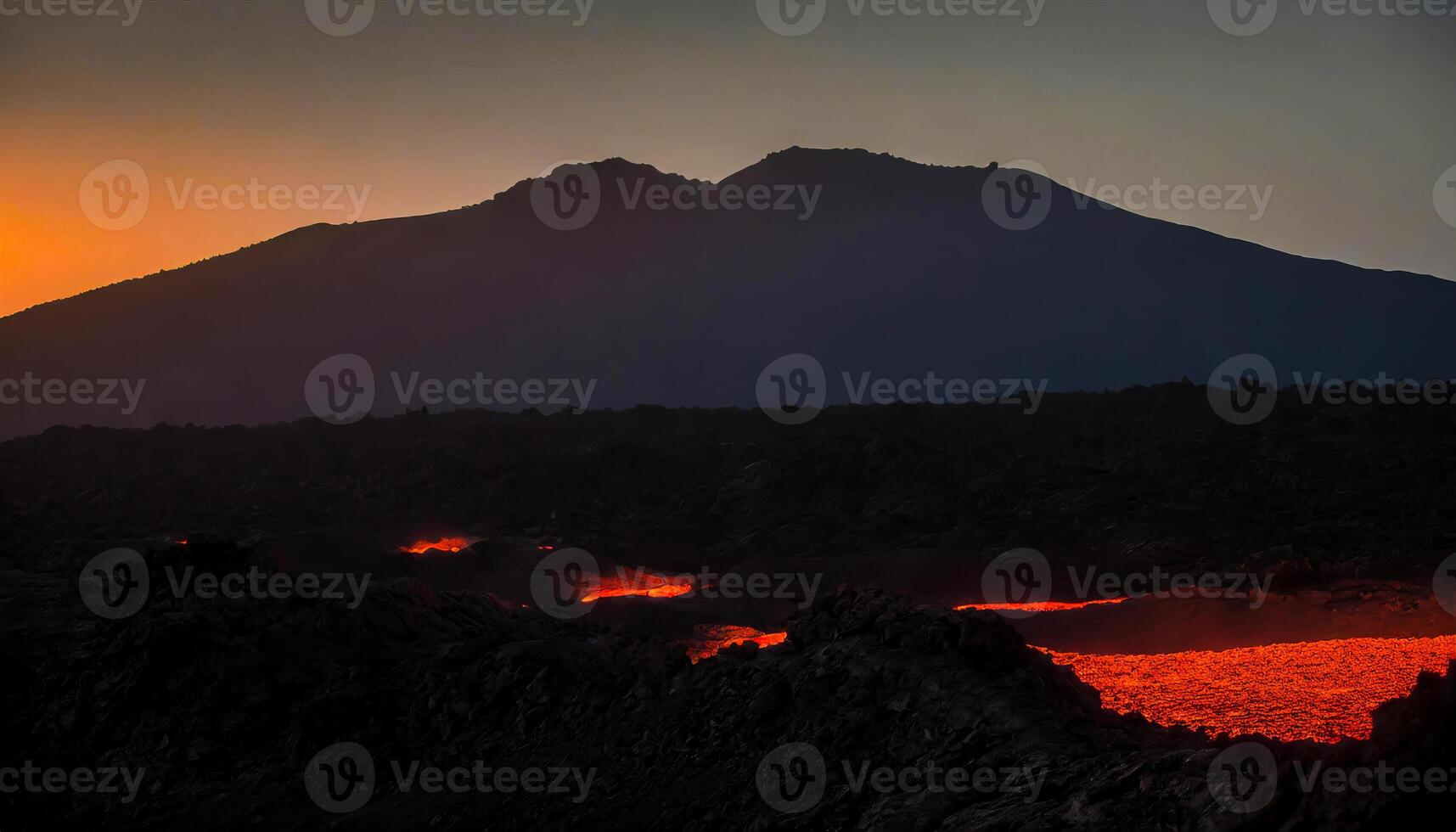 ai gerado perigoso vulcão fogo e lava erupção este conduz para emergência e resgate operações foto