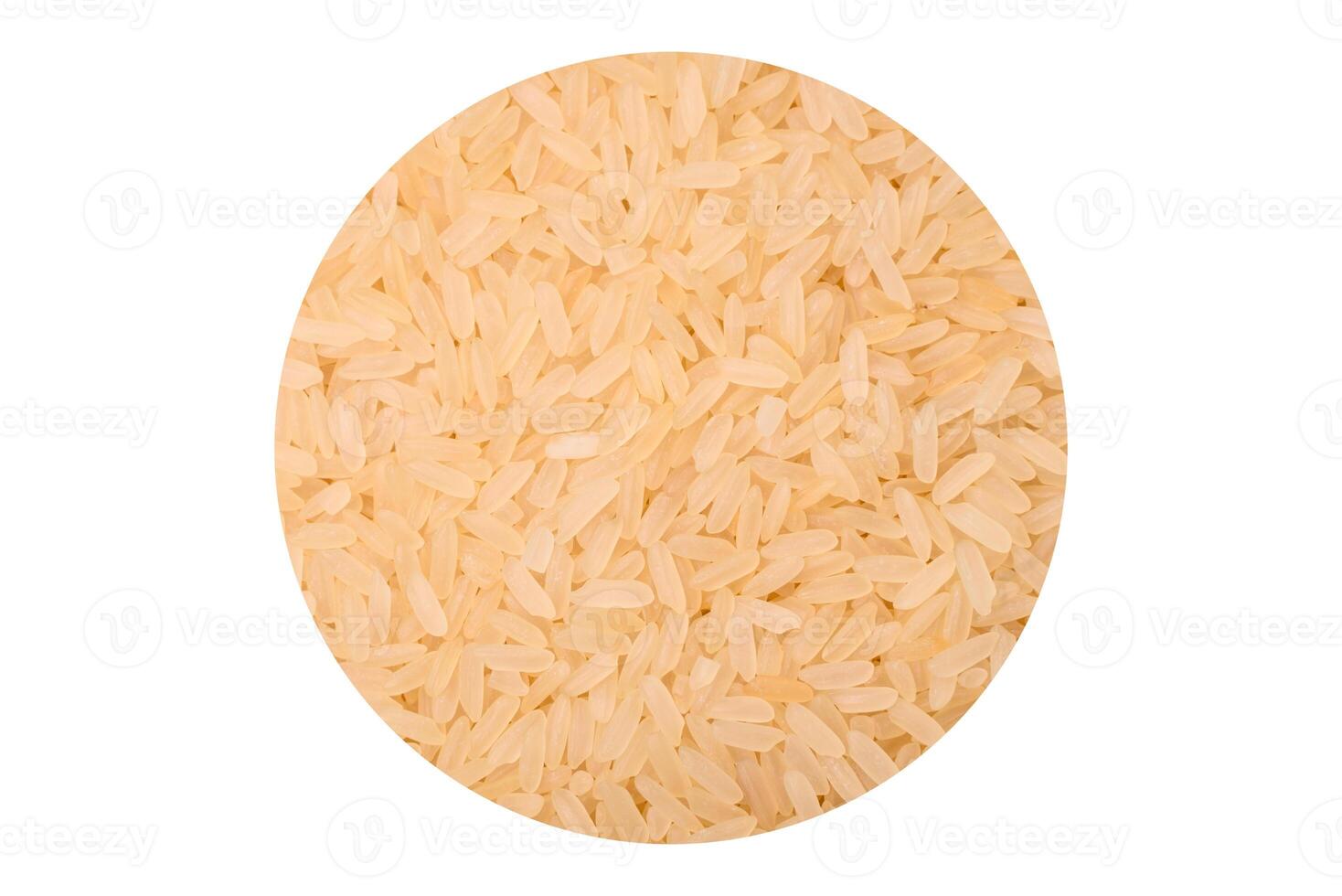ampla grãos do cru branco arroz dentro uma cerâmico tigela foto