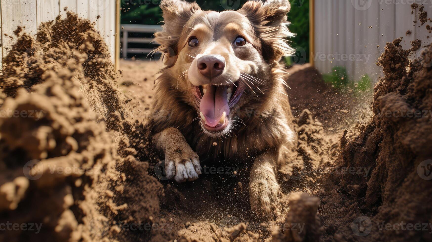 ai gerado cachorro cachorro escavação ai gerado foto