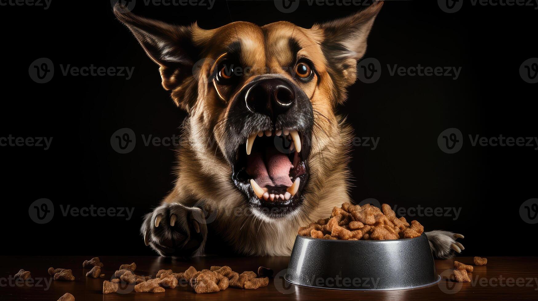 ai gerado saudável cachorro Comida rosnar ai gerado foto