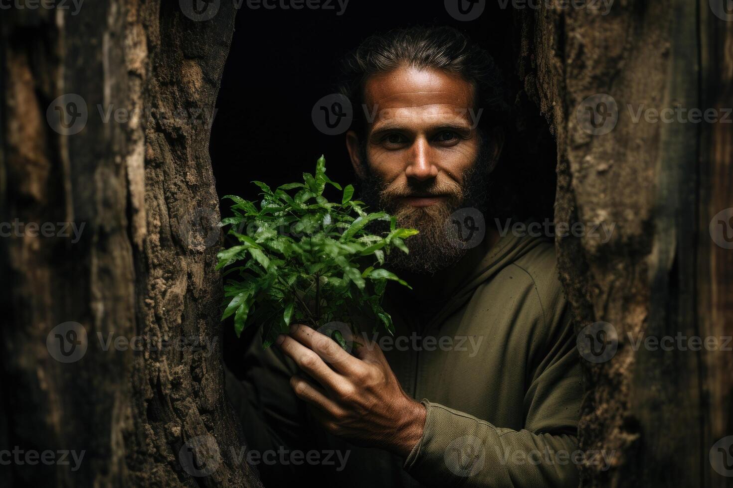 ai gerado conceito do pessoas amor natureza e proteger a partir de desmatamento ou poluição ou clima mudar. foto