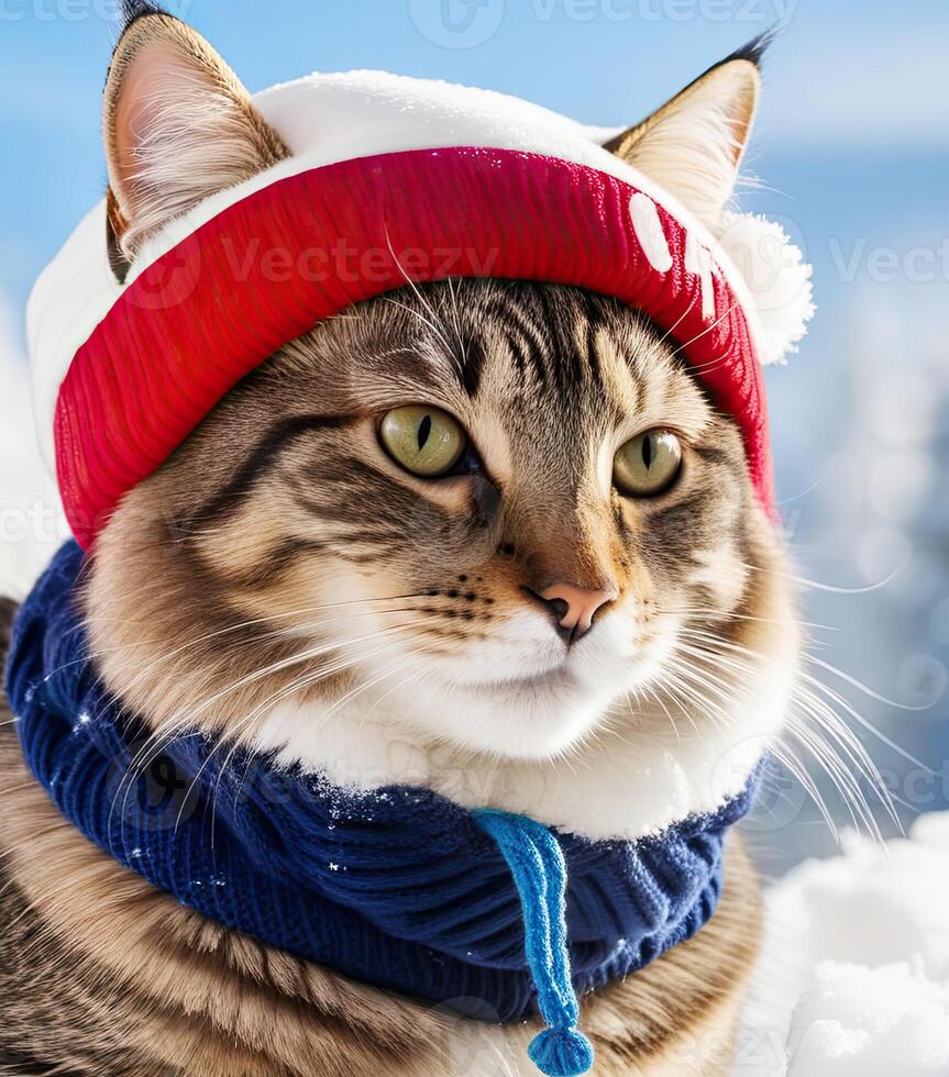 ai gerado engraçado gato vestindo chapéu foto