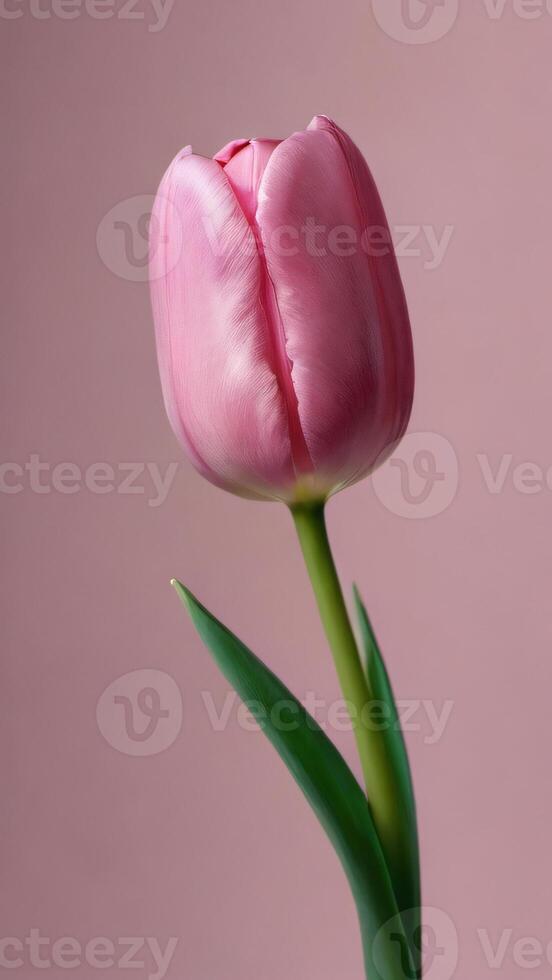 ai gerado foto do doce Rosa tulipa flor mínimo e simples desatado padronizar. ai gerado