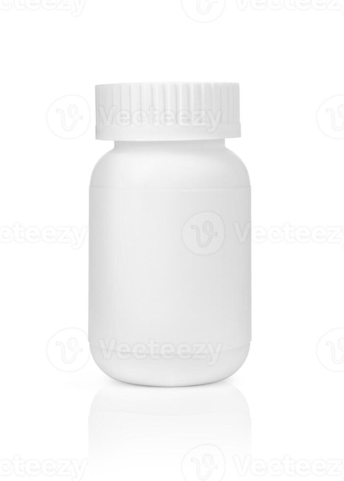 branco médico recipiente em branco fundo. foto