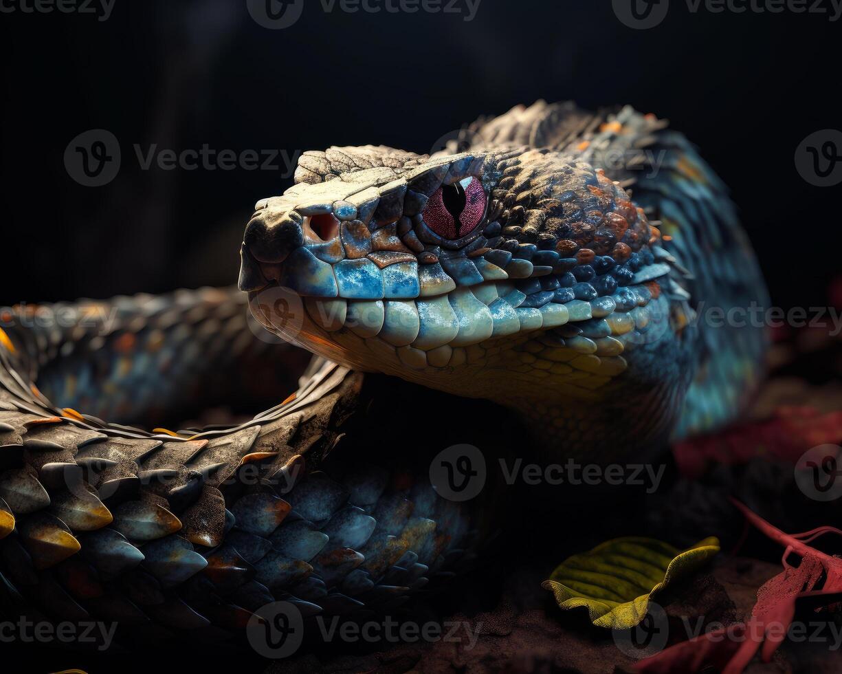 ai gerado a de língua azul skink é venenoso serpente espécies encontrado dentro Austrália foto