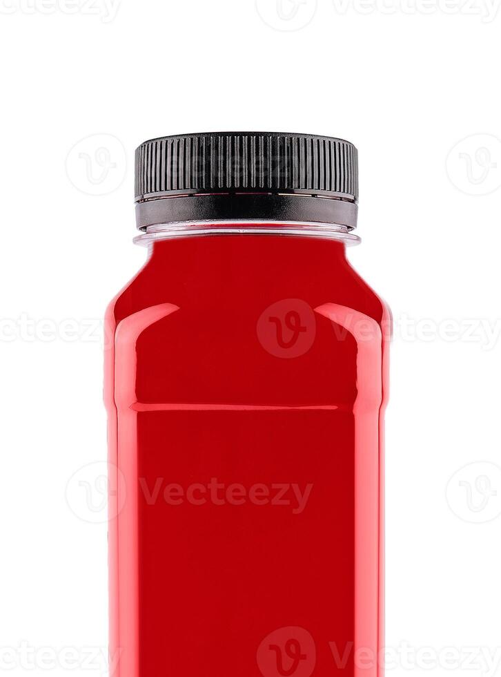 desintoxicação vermelho fruta batido suco dentro uma garrafa foto