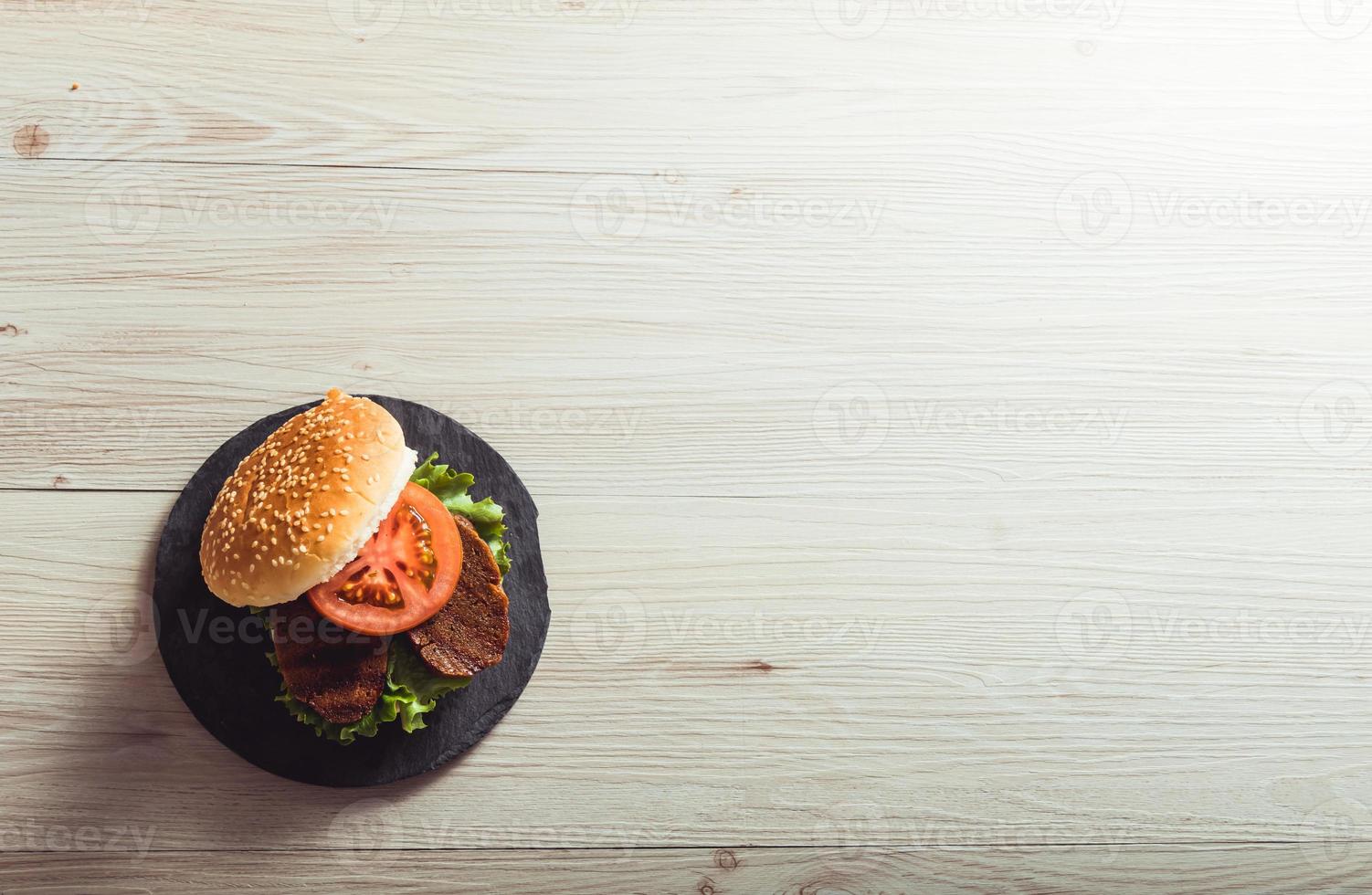 hambúrguer vegan e espaço de cópia. foto