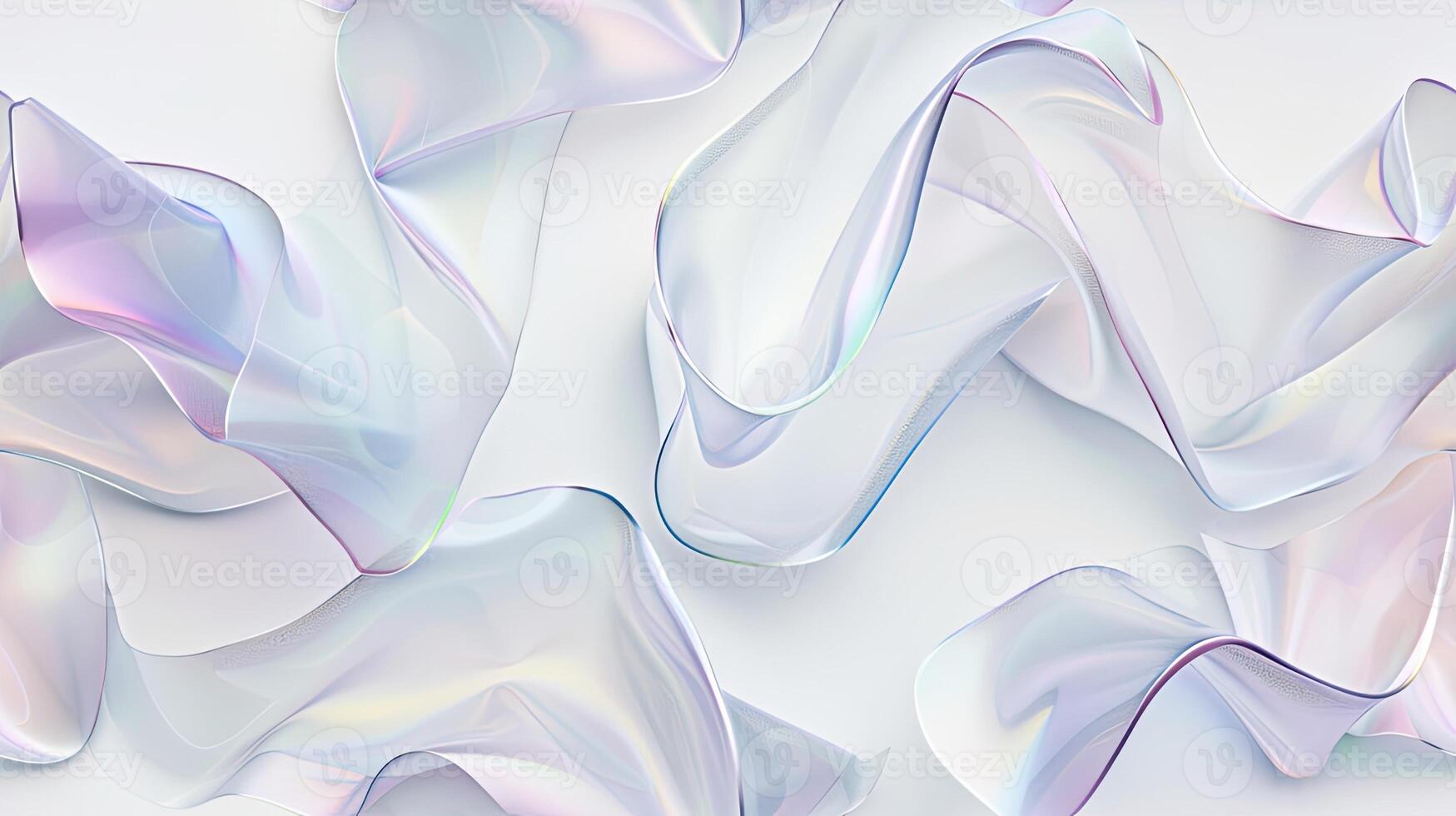 ai gerado abstrato minimalismo com uma fotografia apresentando translúcido orgânico amorfo plano formas sobreposição dentro iridescente camadas, conjunto contra uma imaculado branco fundo. desatado padronizar. foto