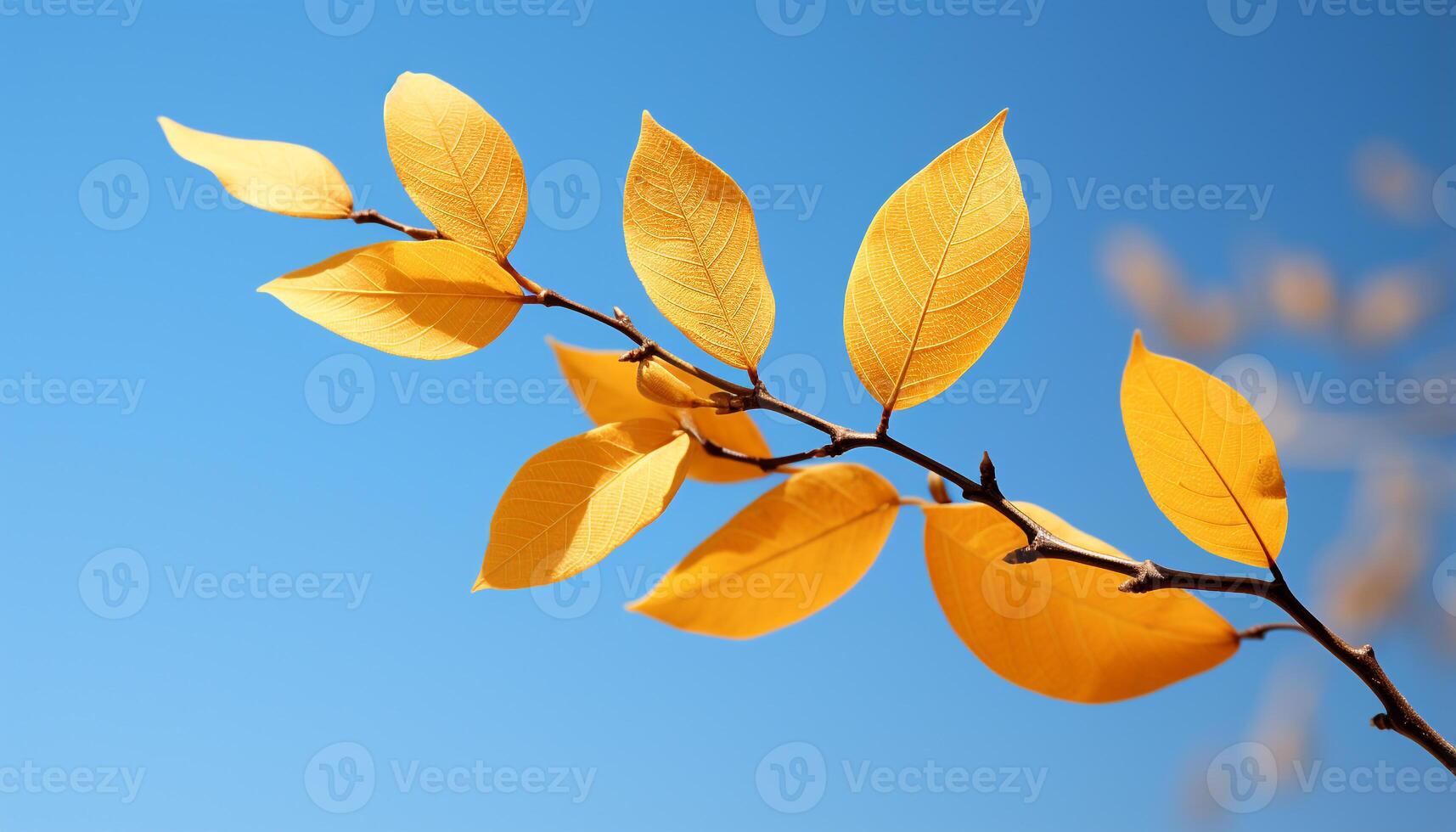 ai gerado vibrante outono árvore, uma rebentar do amarelo dentro natureza beleza gerado de ai foto