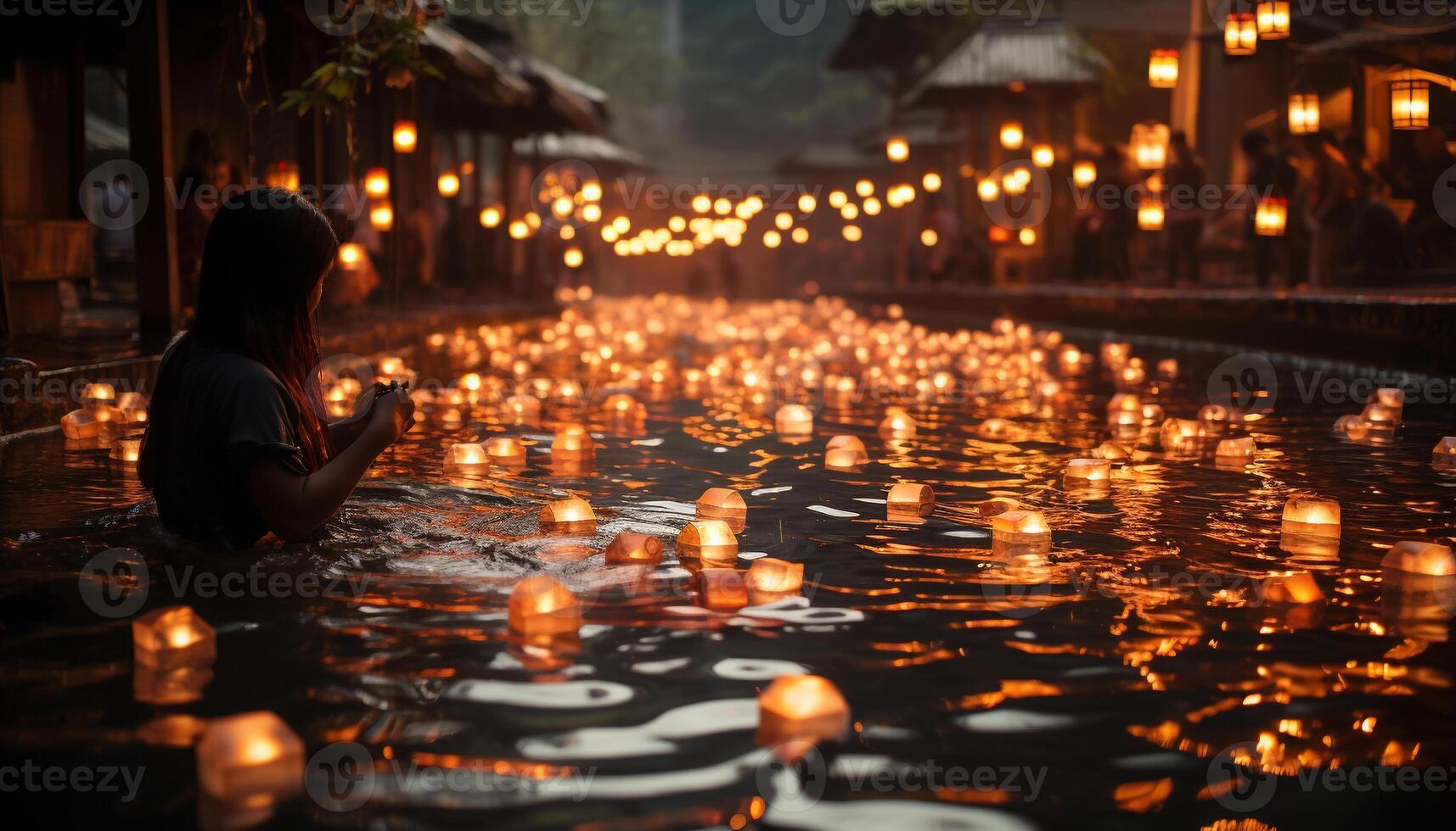 ai gerado uma sereno jovem adulto meditando ao ar livre, refletindo em espiritualidade gerado de ai foto