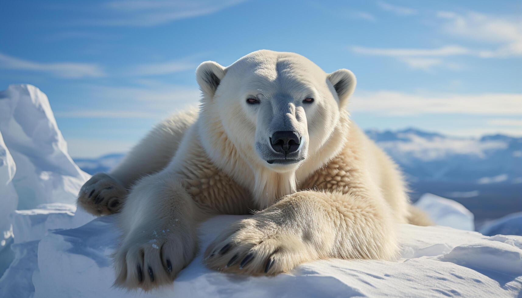 ai gerado fofa cachorro dentro Nevado ártico paisagem, olhando às Câmera gerado de ai foto