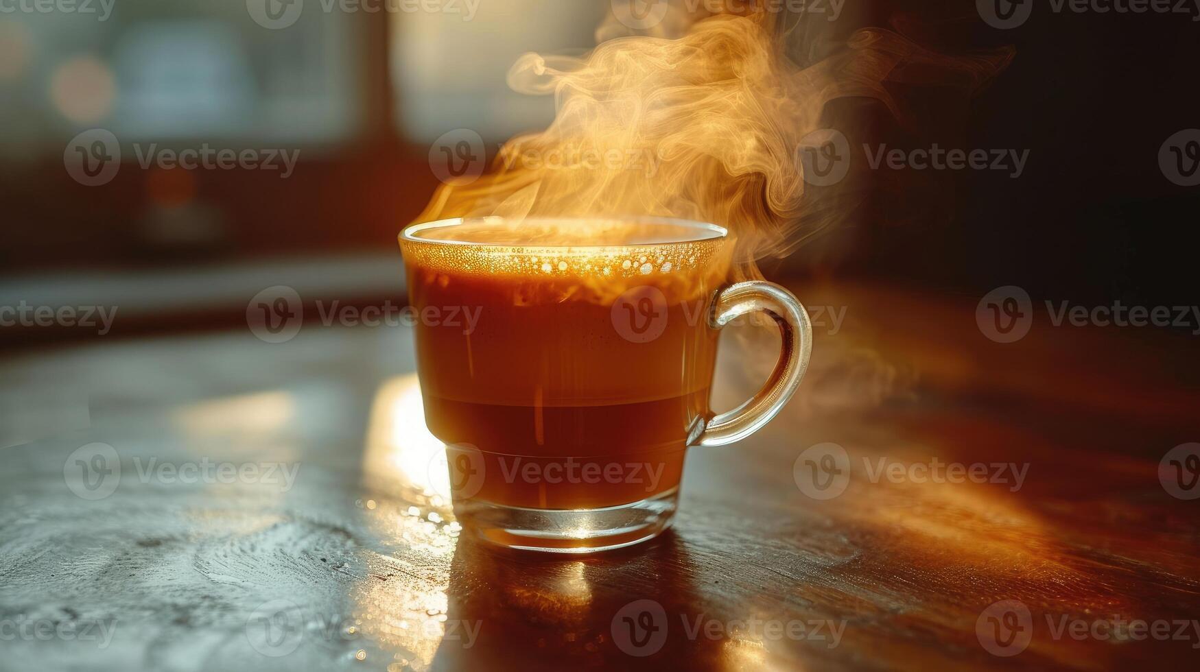 ai gerado pires hospedeiros verde matcha chá café com leite xícara, refrescante torção. ai gerado foto