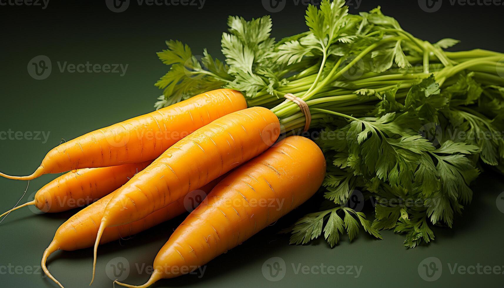 ai gerado frescor do saudável comendo vegetal, cenoura, folha, orgânico, verde gerado de ai foto