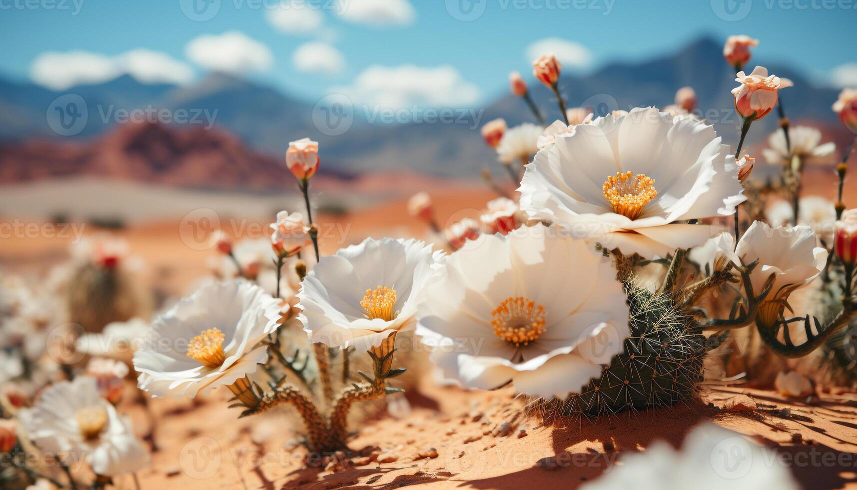 ai gerado amarelo margarida flores dentro a Prado, natureza vibrante beleza gerado de ai foto