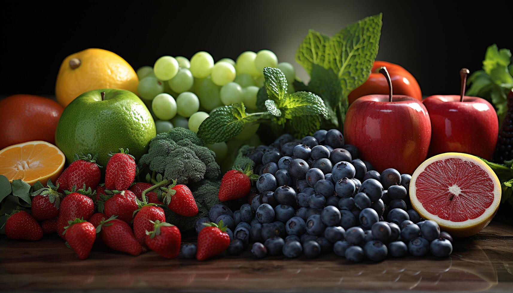 ai gerado frescor do natureza recompensa saudável comendo, orgânico, vegetariano Comida gerado de ai foto