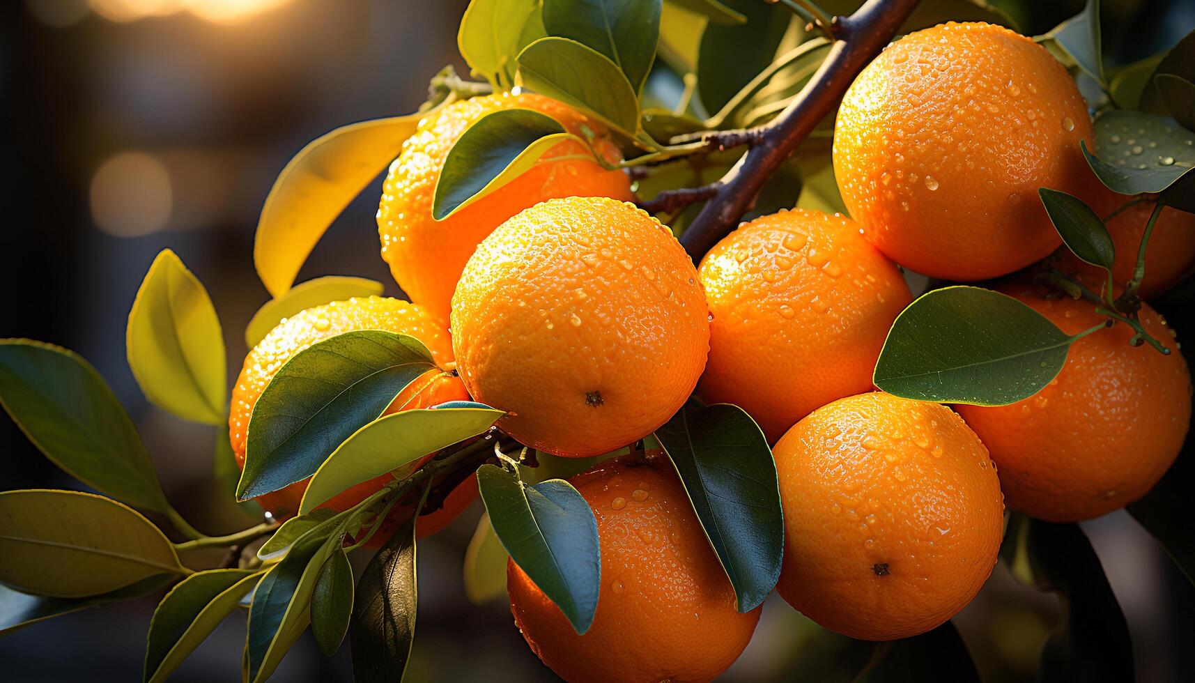 ai gerado frescor do citrino fruta dentro natureza, vibrante cores do laranja, amarelo, e verde gerado de ai foto