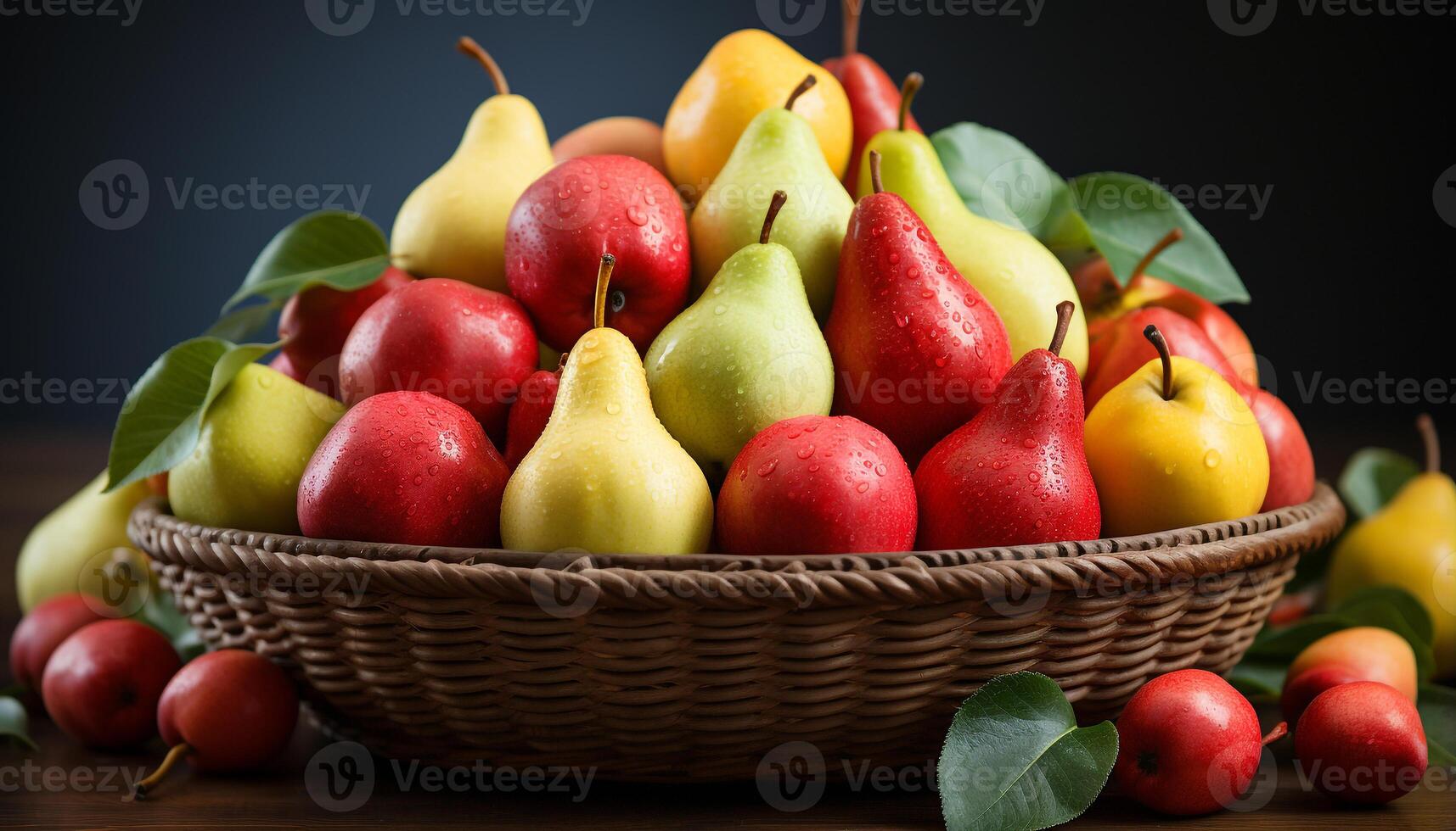 ai gerado frescor e natureza dentro uma cesta do orgânico, maduro fruta gerado de ai foto