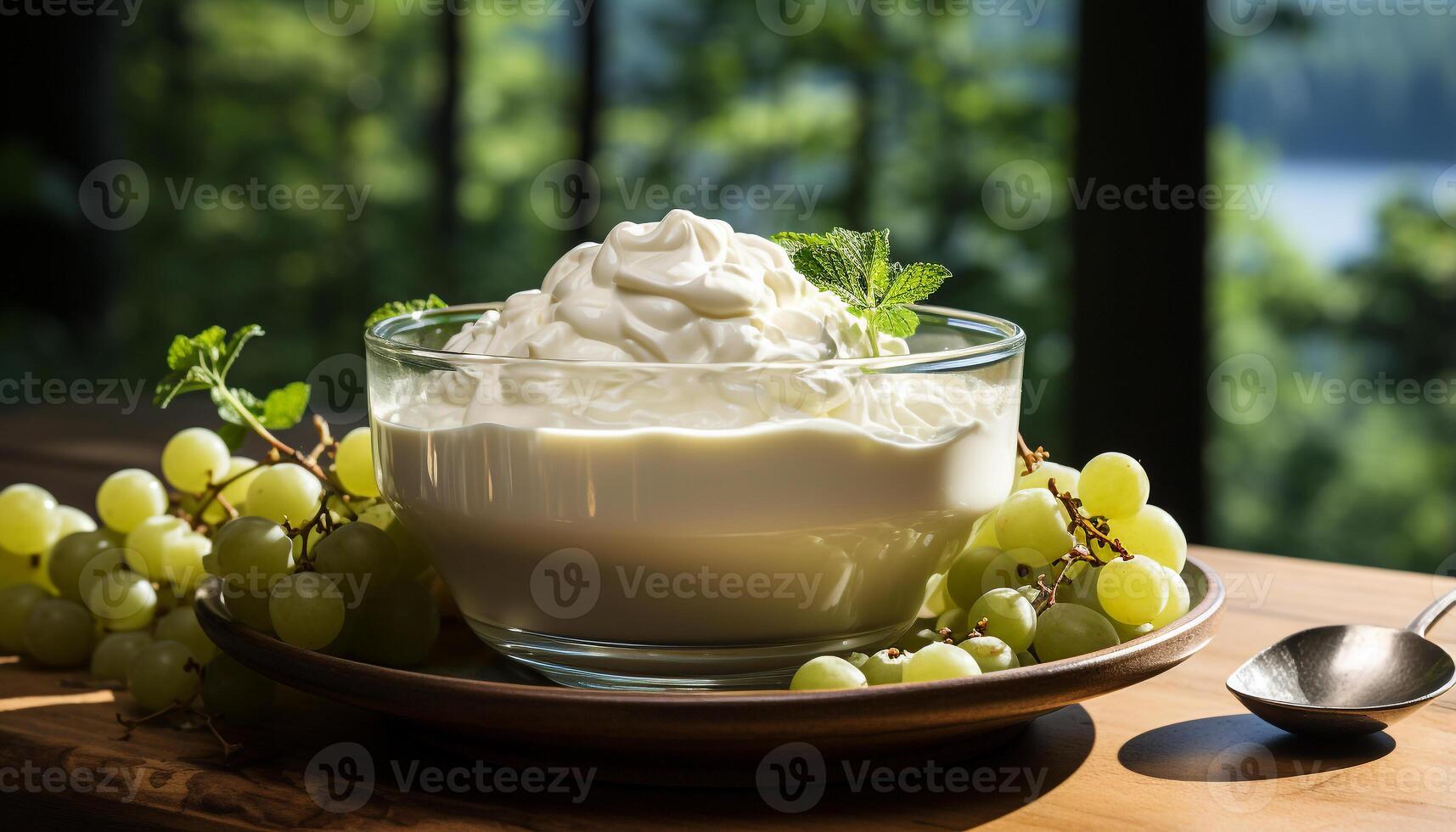 ai gerado frescor do verão fruta em de madeira mesa, saudável gourmet sobremesa gerado de ai foto