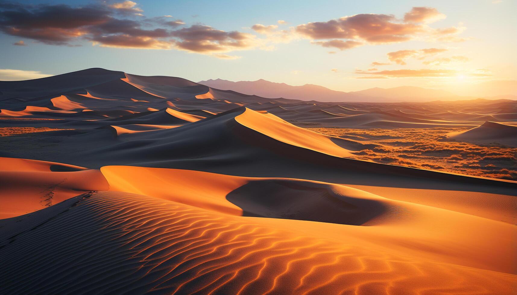 ai gerado majestoso montanha faixa, listrado onda padrão, tranquilo cena gerado de ai foto