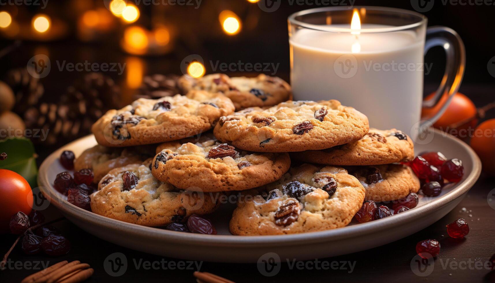 ai gerado caseiro chocolate lasca biscoitos em rústico mesa, tentador indulgência gerado de ai foto