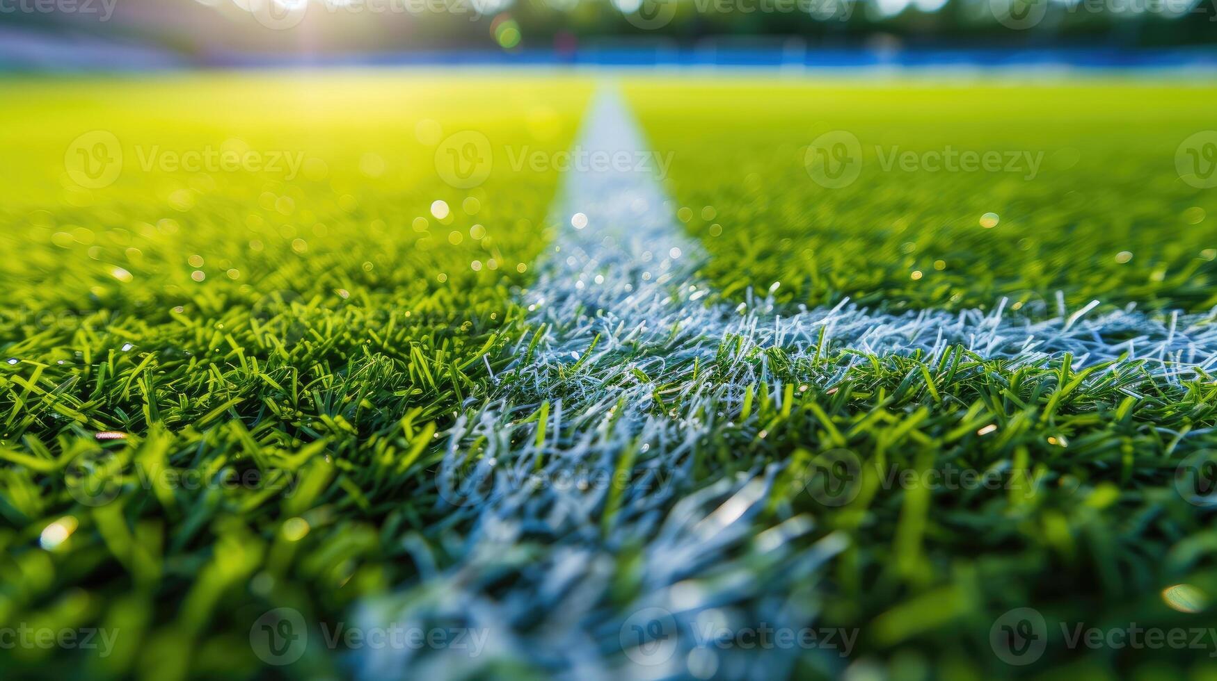 ai gerado fechar-se Visão exibindo a preciso linhas e marcações do uma futebol campo, ai gerado. foto