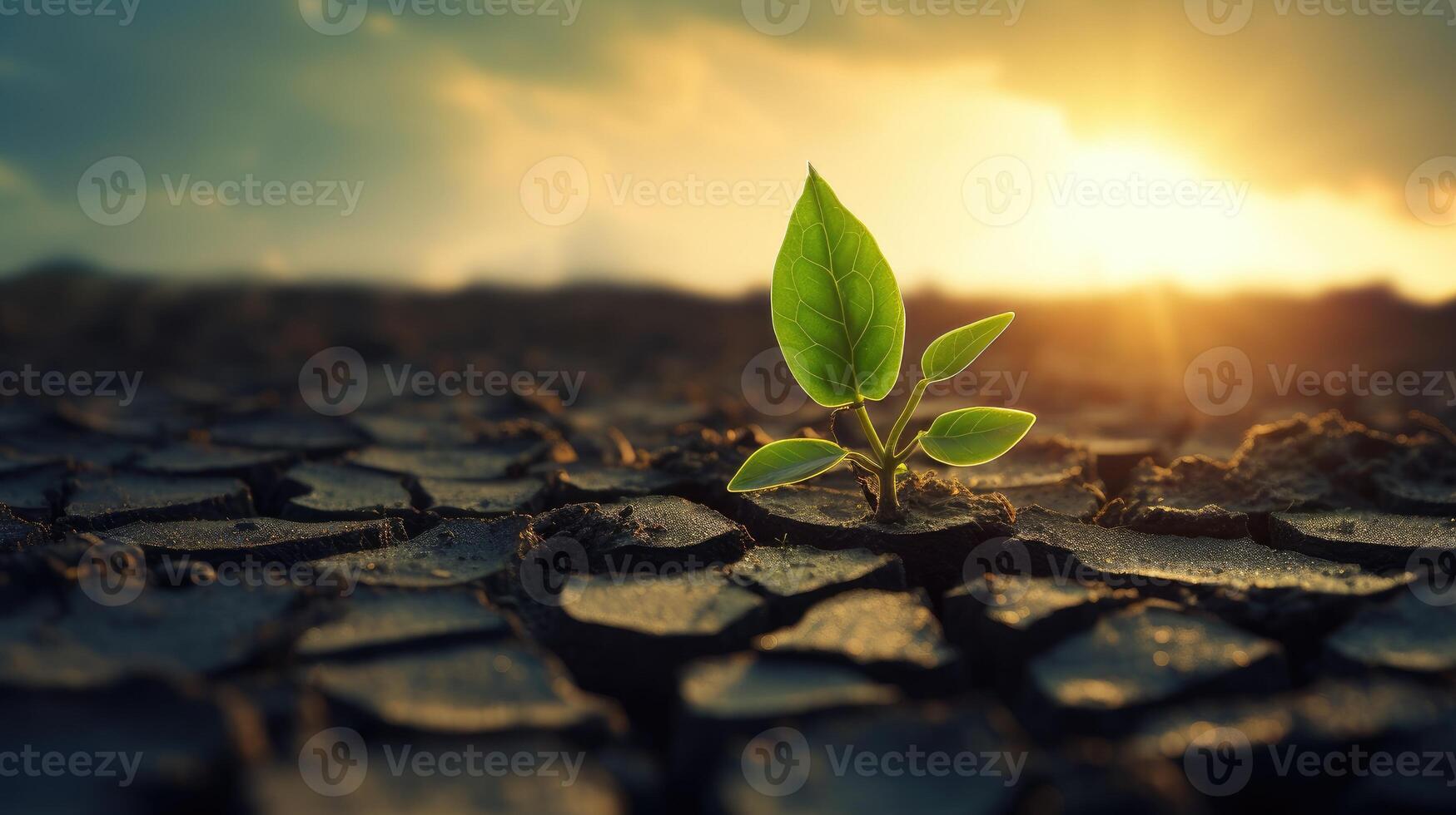 ai gerado clima mudança se desenrola, mudança a partir de seca para verde crescimento, simbolizando uma esperançoso de Meio Ambiente transformação. ai gerado. foto