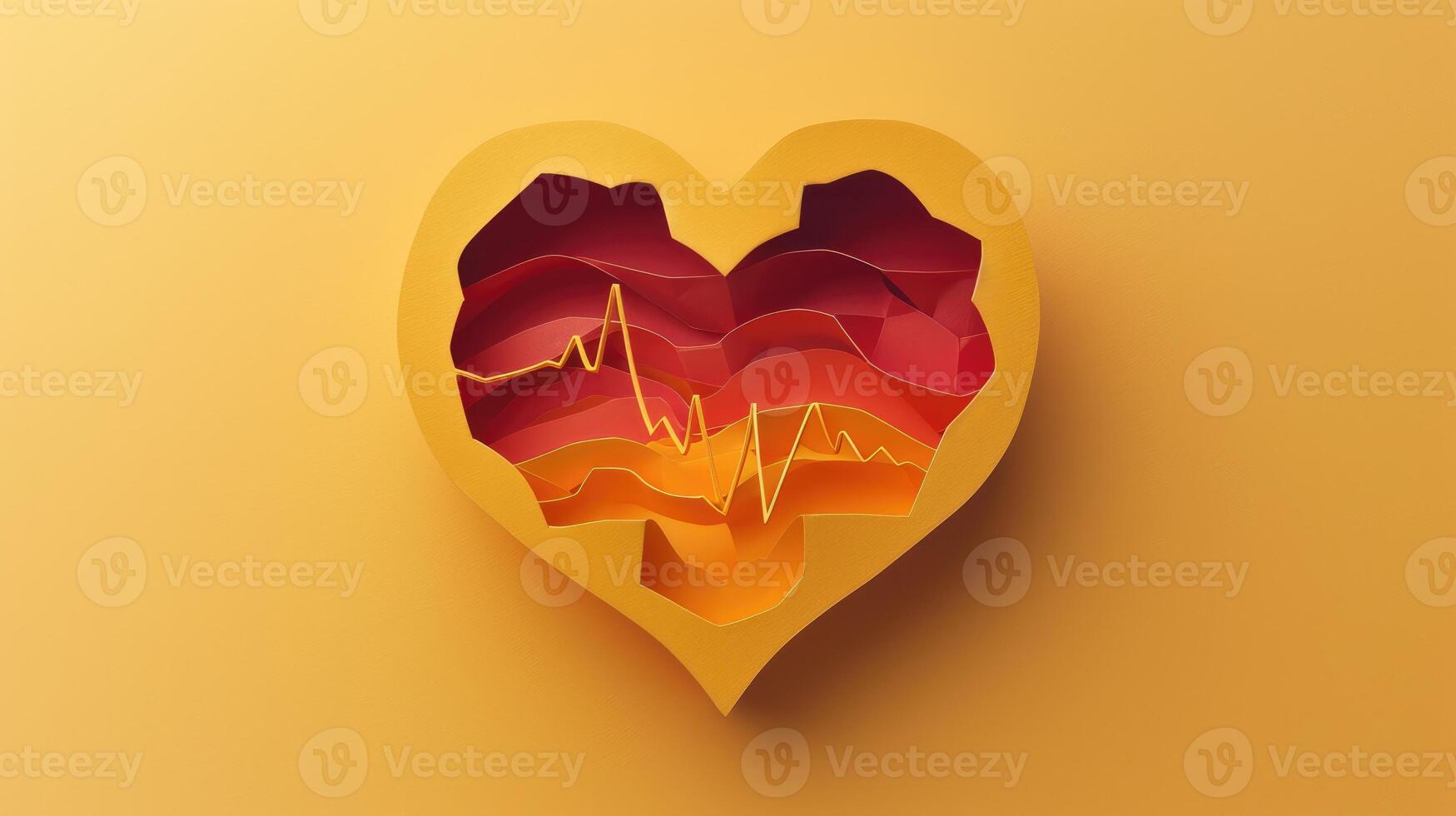 ai gerado uma papel construir delicadamente formas uma batimento cardiaco símbolo, ai gerado. foto