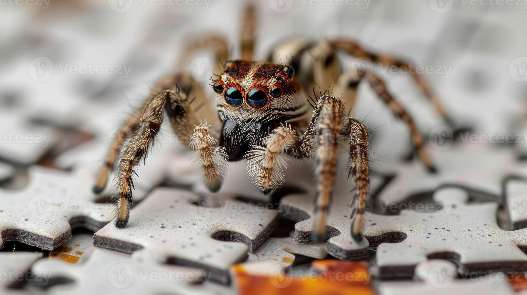 ai gerado aranha acionado dentro uma quebra-cabeças enigma desafio, ai gerado. foto