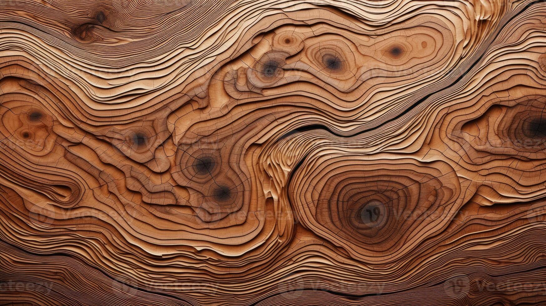 ai gerado mergulhar para dentro a orgânico calor do uma de madeira cortar textura. ai gerado foto