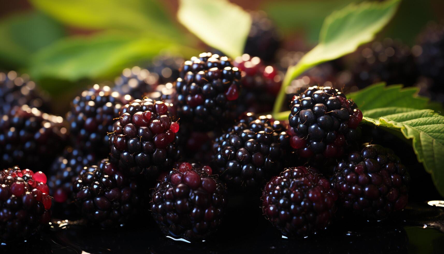 ai gerado fresco, maduro baga fruta em uma de madeira mesa, uma saudável lanche gerado de ai foto