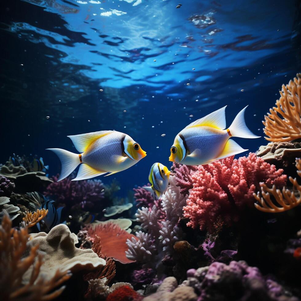 ai gerado embaixo da agua maravilhas peixe e coral recife dentro tropical aquático beleza para social meios de comunicação postar Tamanho foto