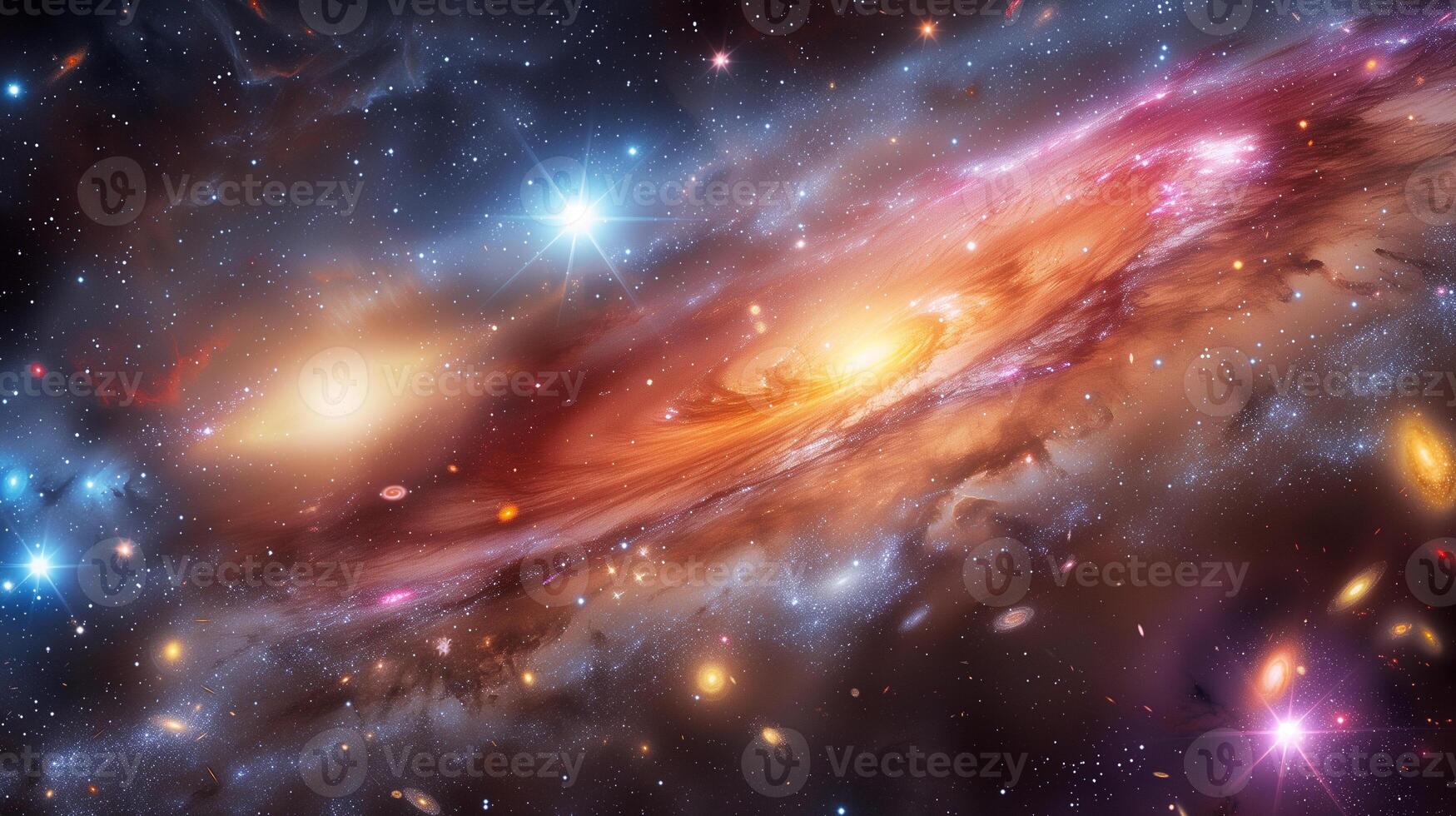 ai gerado galáxias e estrelas dentro a universo foto
