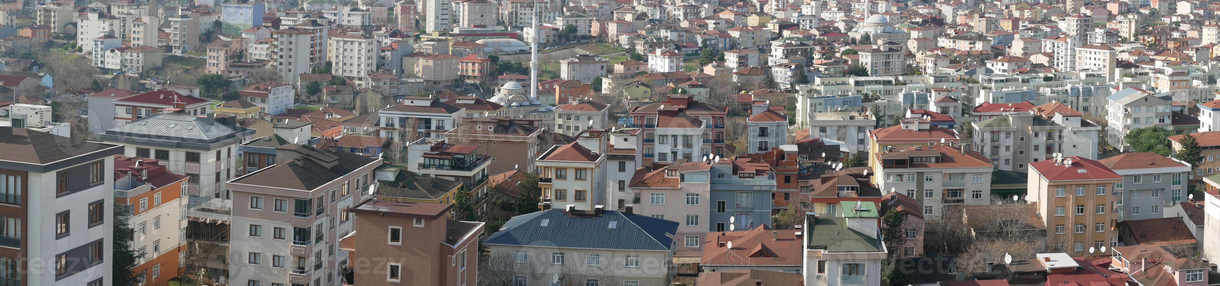 panorama do Istambul residencial edifícios foto