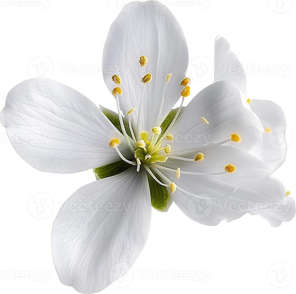 ai gerado jasmim branco flor isolado em uma branco fundo foto