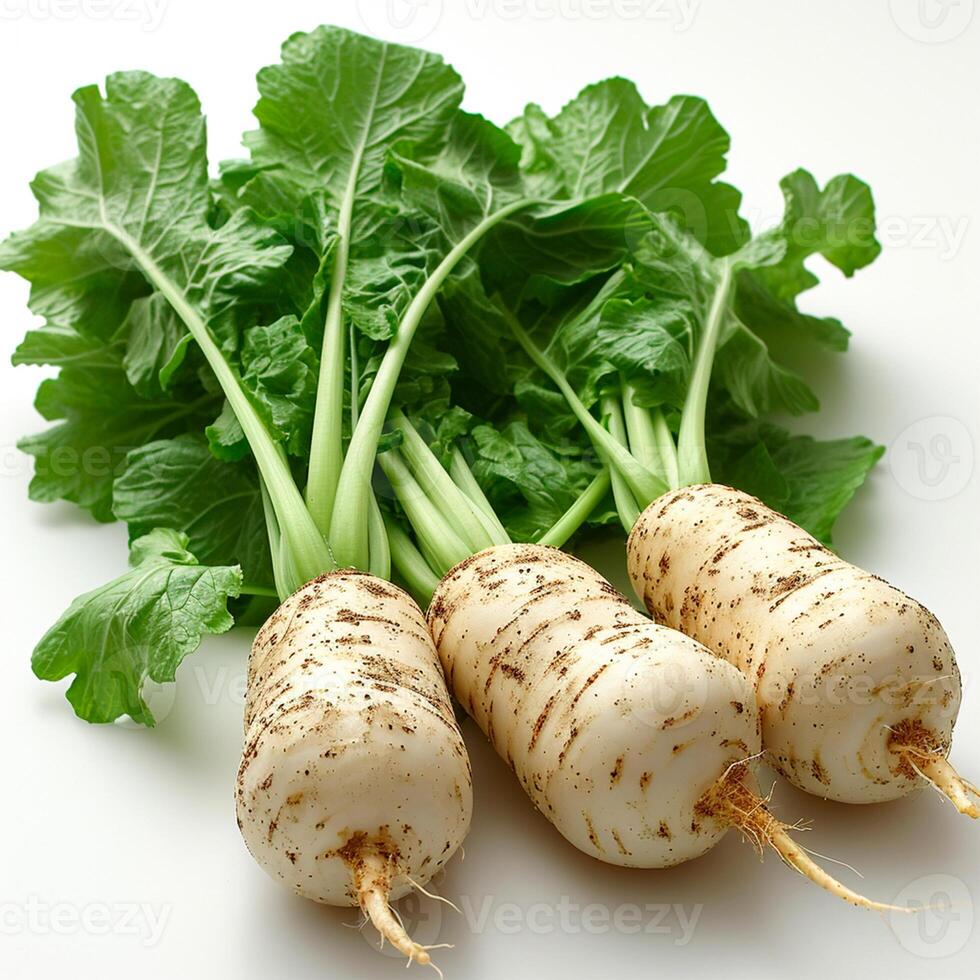 ai gerado daikon em branco isolado fundo - ai gerado imagem foto