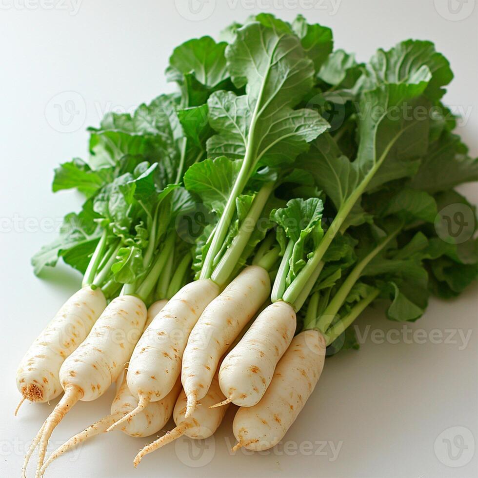 ai gerado daikon em branco isolado fundo - ai gerado imagem foto