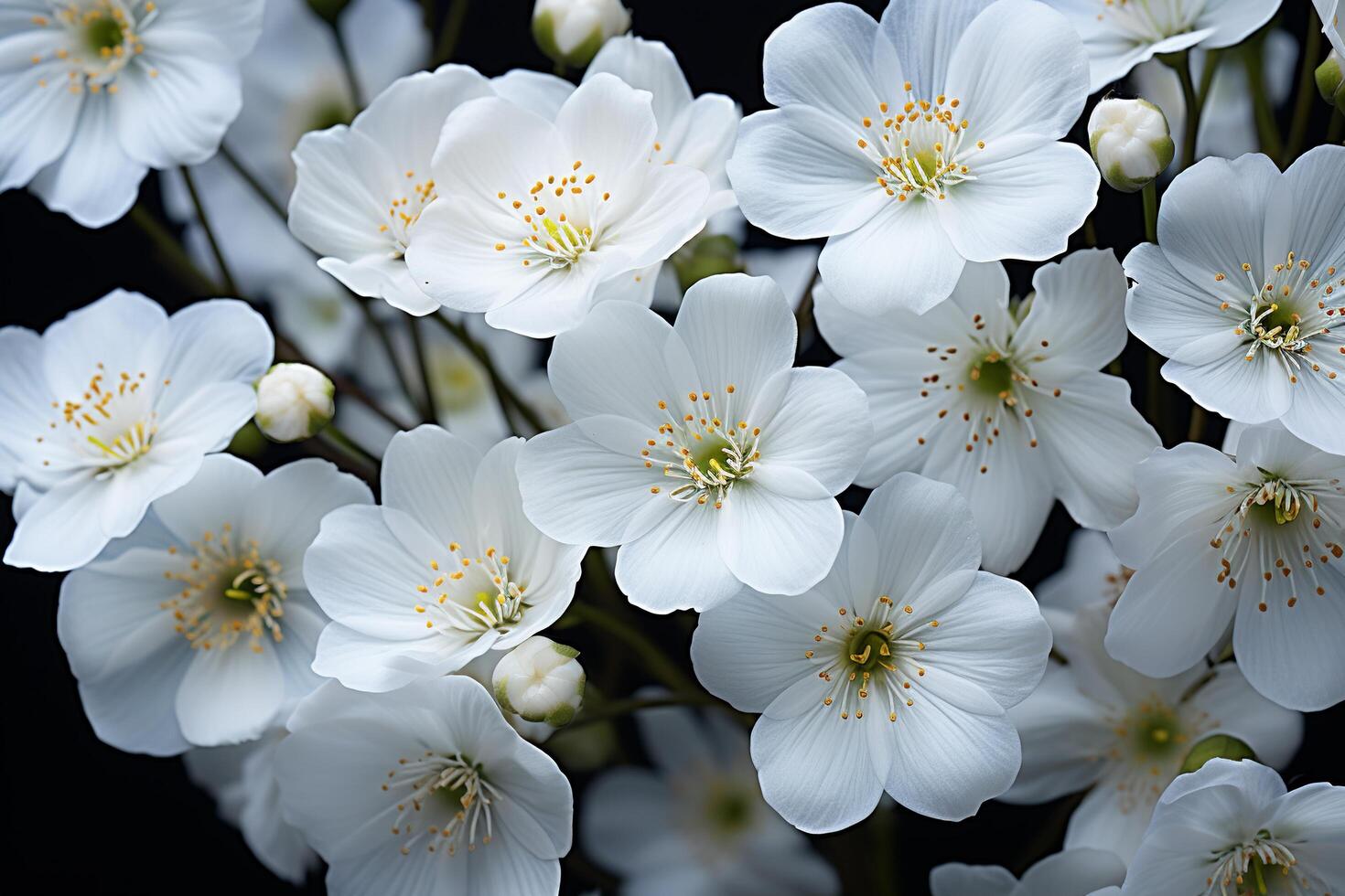 ai gerado outono e Primavera branco suave cor flores dentro a jardim foto