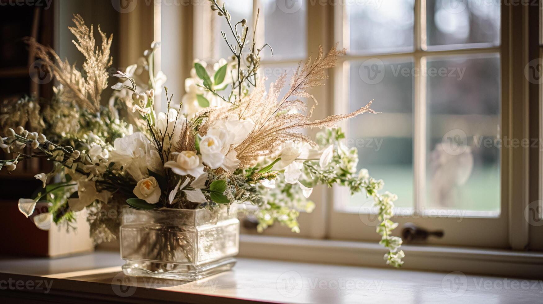 ai gerado floral arranjo com inverno, outono ou cedo Primavera botânico plantas e flores foto