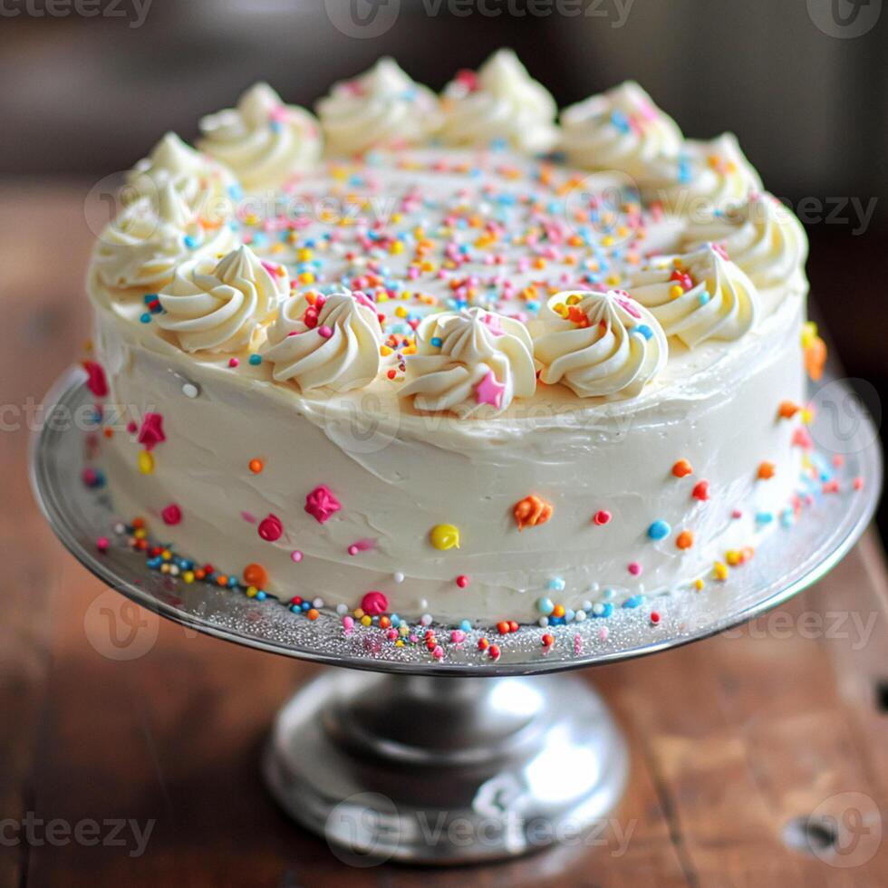 ai gerado aniversário paisagem de mesa ou doce Barra com doces, aniversário bolo e bolos de copo, lindo festa celebração foto