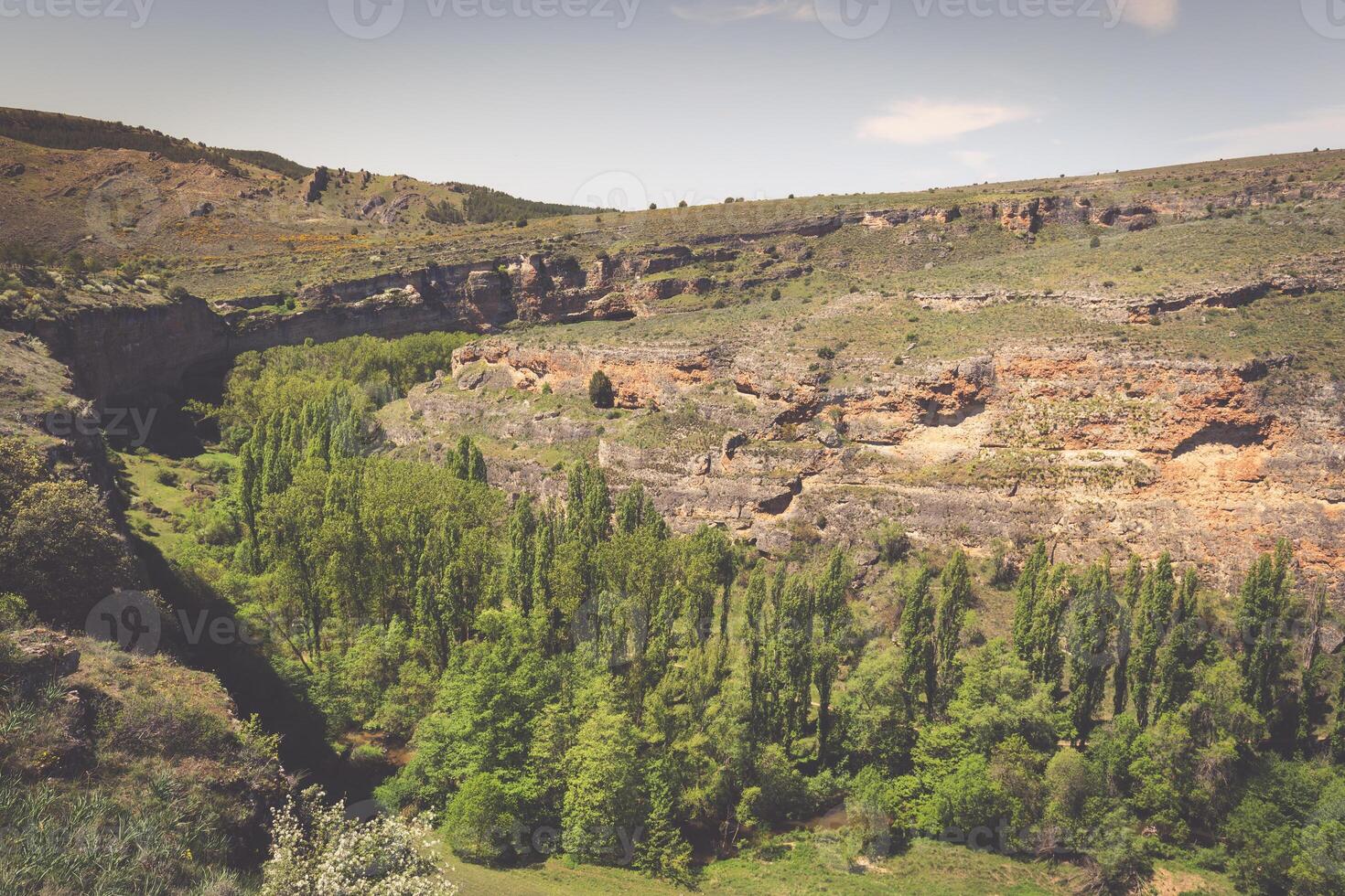 Duraton desfiladeiro natural parque, dentro sepulveda, Espanha foto