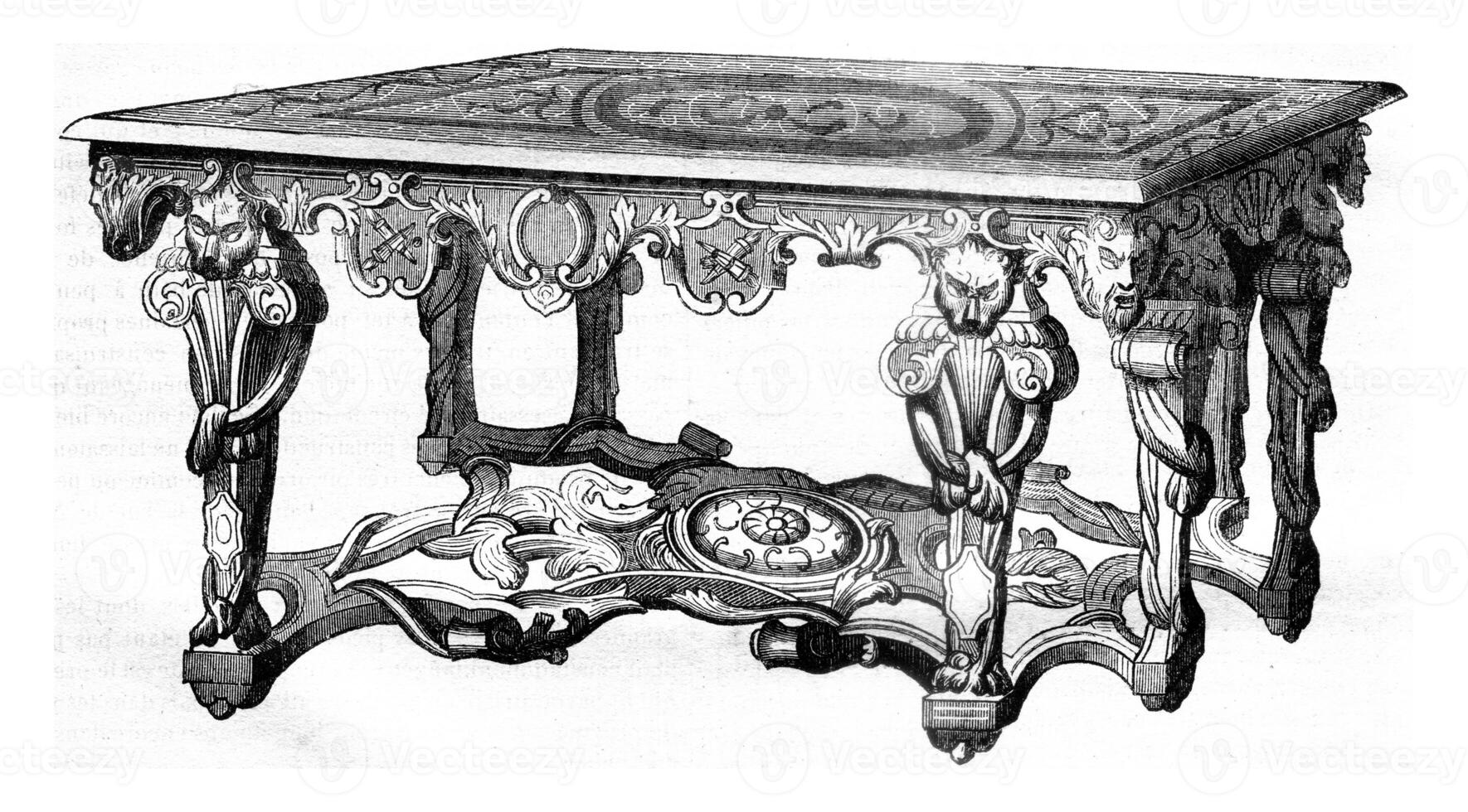 mesa preservado dentro a museu do a louvre, vintage gravação. foto