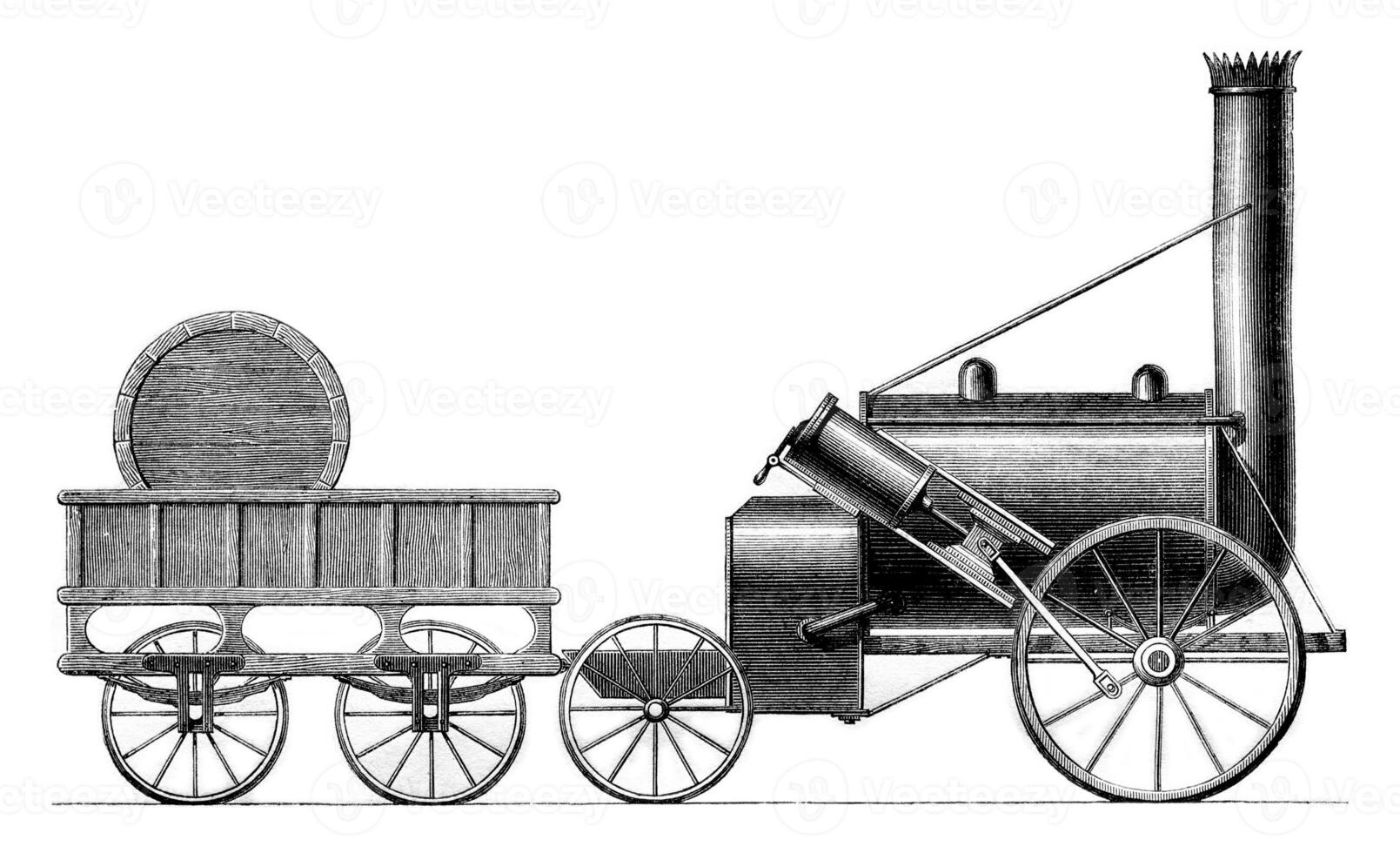 George Stephenson foguete, 1829, vintage gravação. foto