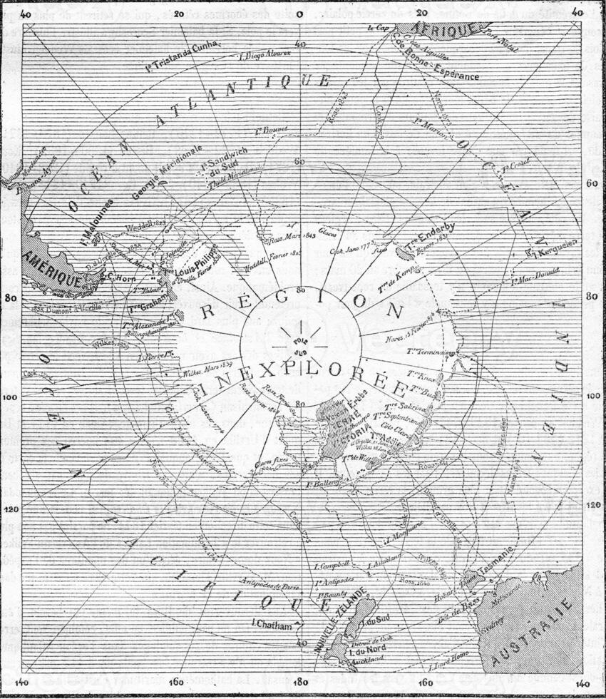 mapa do a sul pólo, vintage gravação. foto