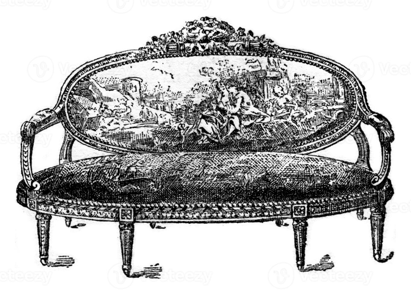 sofá Louis XVI, vintage gravação. foto