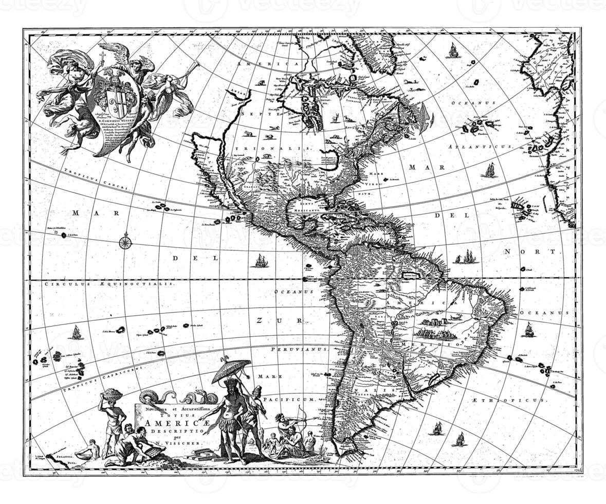 mapa do América, vintage ilustração. foto