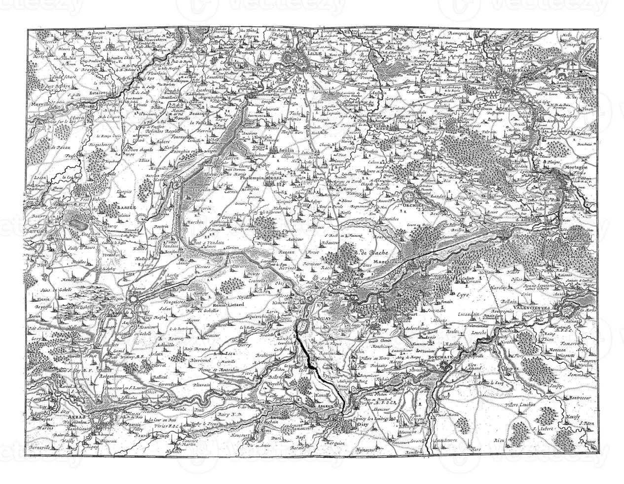 mapa do norte França, vintage ilustração. foto