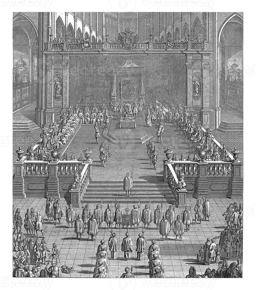inauguração cerimônia do imperador Charles vi, vintage ilustração. foto