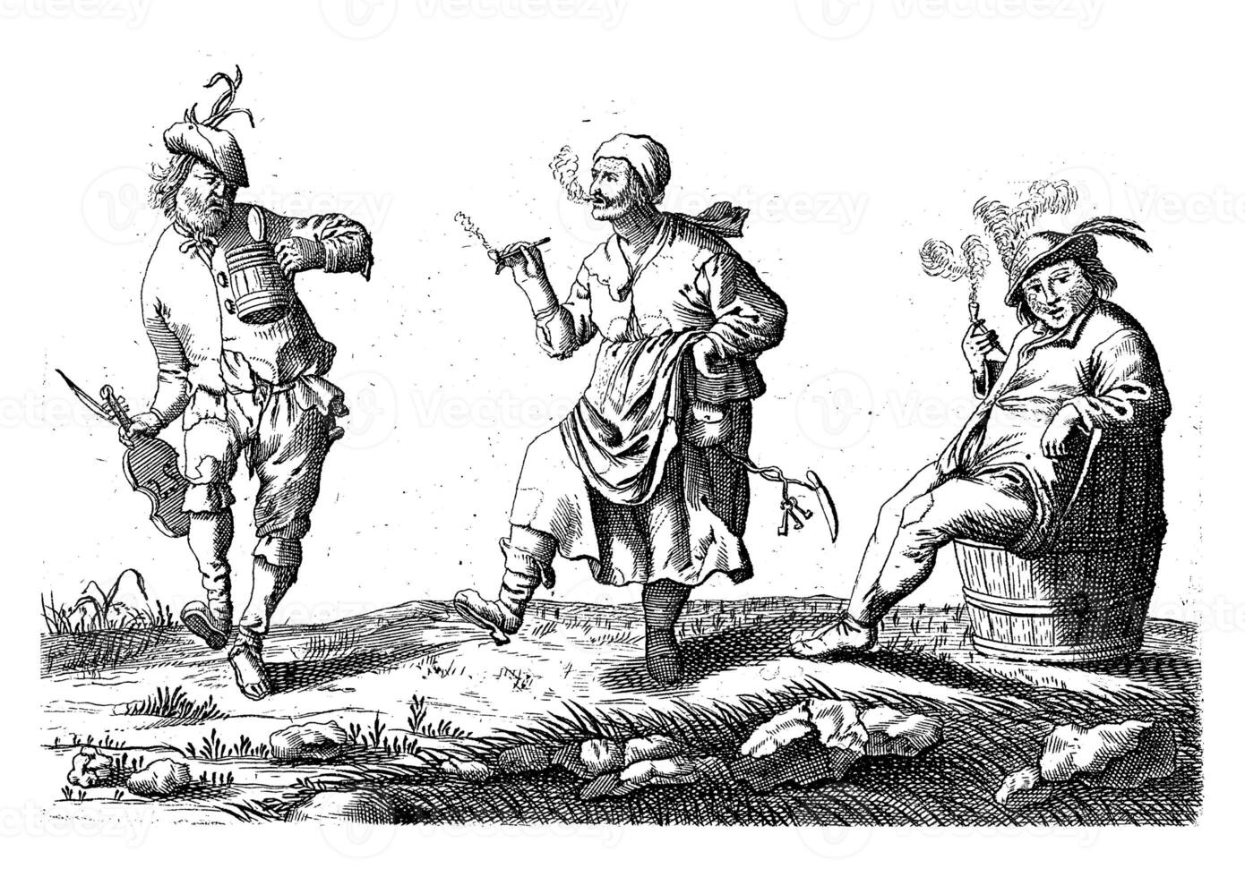 dançando agricultor e dele esposa e uma homem em uma barril, pieter nolpe, depois de pieter Jansz. quast, 1623-1703 foto